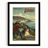 Vintage Switzerland Travel Poster - Jura Region Scenic Art Print