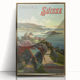 Vintage Switzerland Travel Poster - Jura Region Scenic Art Print
