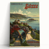 Vintage Switzerland Travel Poster - Jura Region Scenic Art Print