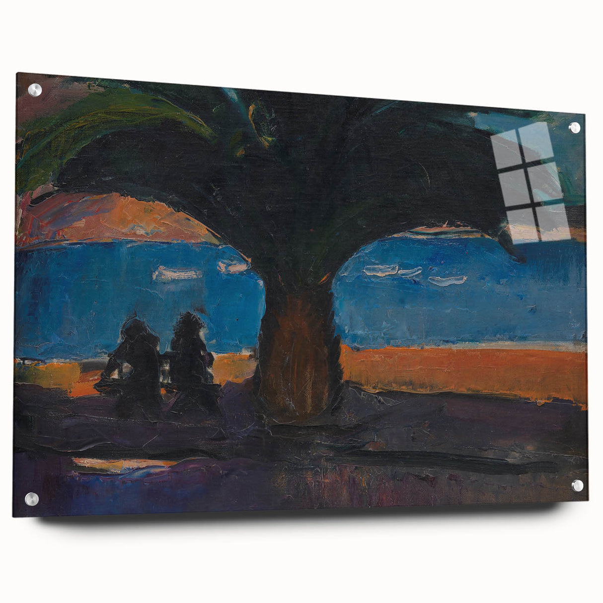 Realism Art Print of Coastal Palm and Sea View - Classical Realism Canvas