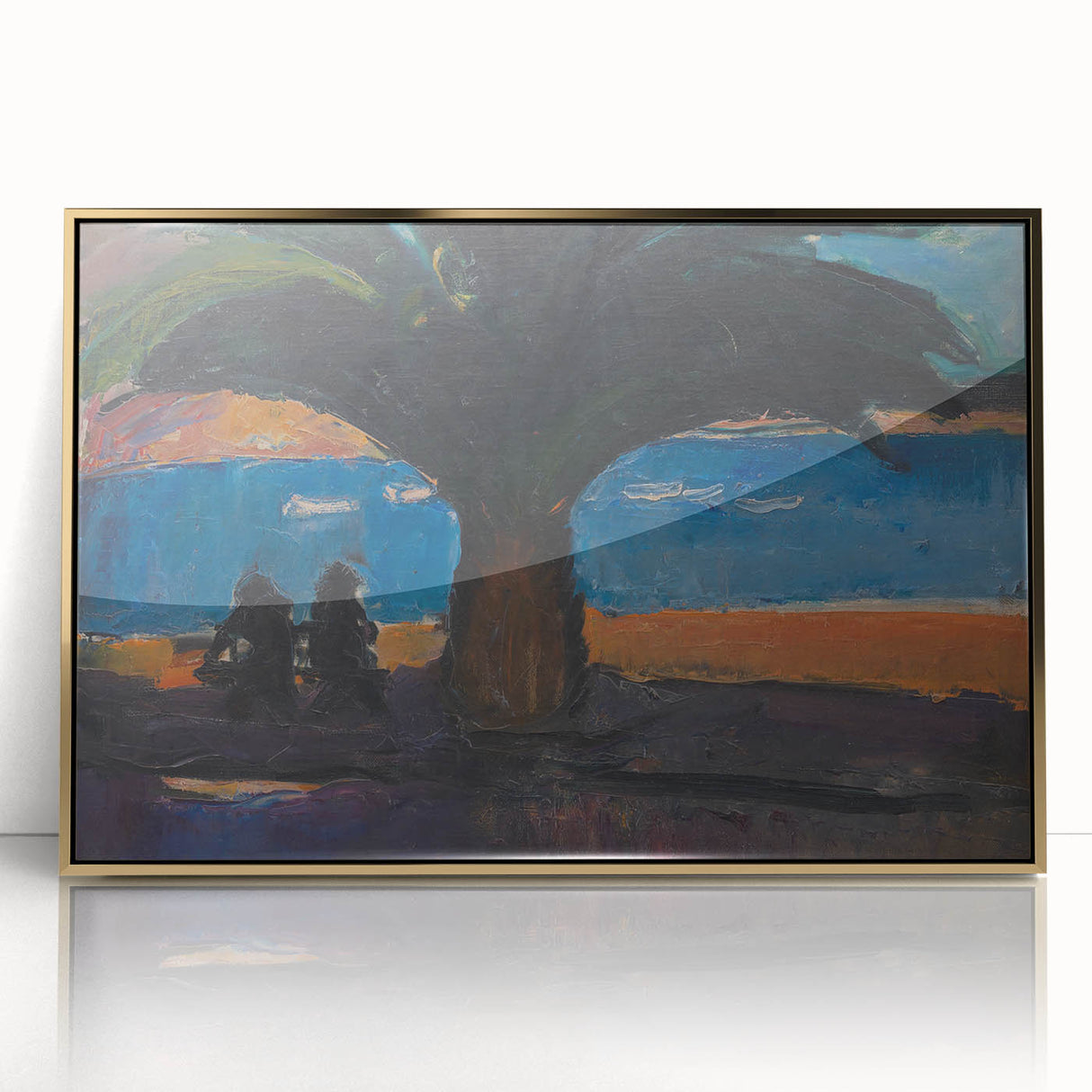 Realism Art Print of Coastal Palm and Sea View - Classical Realism Canvas