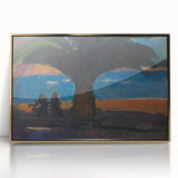 Realism Art Print of Coastal Palm and Sea View - Classical Realism Canvas