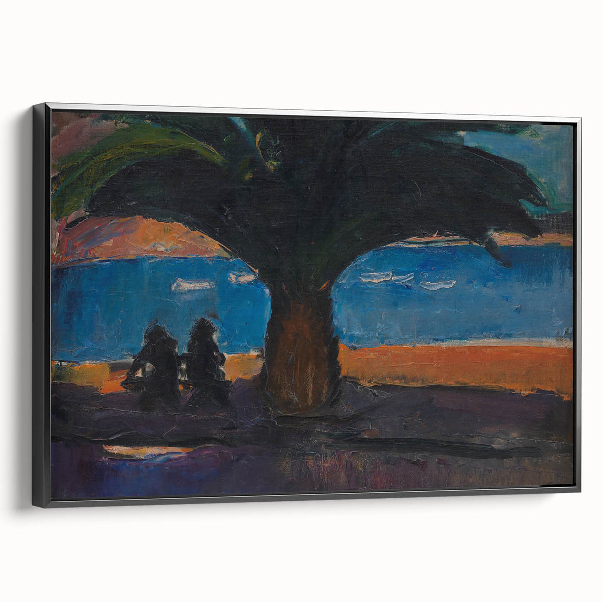 Realism Art Print of Coastal Palm and Sea View - Classical Realism Canvas