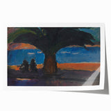 Realism Art Print of Coastal Palm and Sea View - Classical Realism Canvas