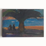 Realism Art Print of Coastal Palm and Sea View - Classical Realism Canvas