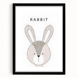 Minimalist Rabbit Nursery Wall Art – Baby Room & Kids Decor Print