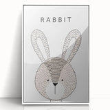 Minimalist Rabbit Nursery Wall Art – Baby Room & Kids Decor Print