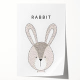 Minimalist Rabbit Nursery Wall Art – Baby Room & Kids Decor Print