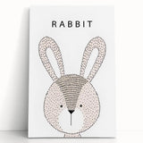 Minimalist Rabbit Nursery Wall Art – Baby Room & Kids Decor Print