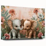 Playful Elephants - Kids Room Wall Art Canvas and Framed Options