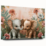 Playful Elephants - Kids Room Wall Art Canvas and Framed Options