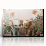 Playful Elephants - Kids Room Wall Art Canvas and Framed Options
