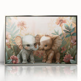 Playful Elephants - Kids Room Wall Art Canvas and Framed Options