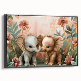 Playful Elephants - Kids Room Wall Art Canvas and Framed Options