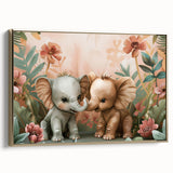 Playful Elephants - Kids Room Wall Art Canvas and Framed Options