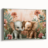 Playful Elephants - Kids Room Wall Art Canvas and Framed Options