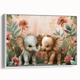 Playful Elephants - Kids Room Wall Art Canvas and Framed Options