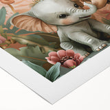 Playful Elephants - Kids Room Wall Art Canvas and Framed Options