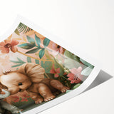 Playful Elephants - Kids Room Wall Art Canvas and Framed Options