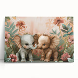 Playful Elephants - Kids Room Wall Art Canvas and Framed Options