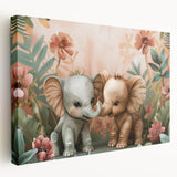 Playful Elephants - Kids Room Wall Art Canvas and Framed Options