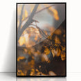 Large abstract wall art featuring swirling autumnal hues on a framed acrylic, ideal for modern living room decor.