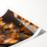 Extra large wall art featuring line art flowers in muted autumn hues on rolled canvas, ideal for large living room decor.