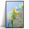 Large abstract wall art featuring vibrant spring colors on a black acrylic frame, ideal for modern living room decor.