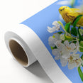 Art Deco poster featuring spring-themed motifs in pastel colors on rolled canvas, ideal for nursery wall art.