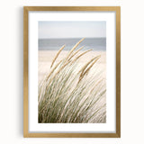 Extra large abstract art print with textured design in gold tones, framed, ideal for living room decor.