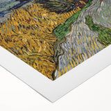 Art deco poster of a cityscape in subdued shades on a rolled canvas, suited for dining room walls.