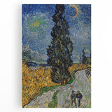 Black and white stretched canvas of Van Gogh's painting, ideal for kitchen wall art or bedroom ambiance.