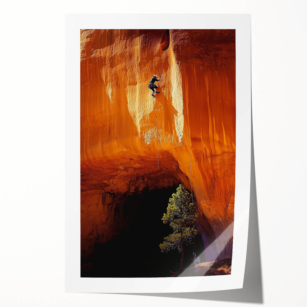 Rolled canvas print showcasing a vibrant landscape featuring intricate cave formations, designed with rich colors and textures. Perfect for home decor enthusiasts.