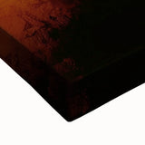 Close-up of a vibrant stretched canvas artwork depicting a colorful landscape with intricate cave formations, ideal for home decor and art enthusiasts.