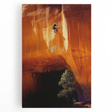 Stretched canvas artwork depicting a vibrant cave landscape with intricate details and rich colors, ideal for enhancing home decor and artistic ambiance.