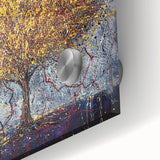 Canvas Art for Dining Area – Vibrant Tree Painting with Yellow Tones