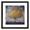 Canvas Art for Dining Area – Vibrant Tree Painting with Yellow Tones
