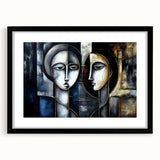 Abstract Faces Living Room Wall Art - Modern Canvas & Framed Prints
