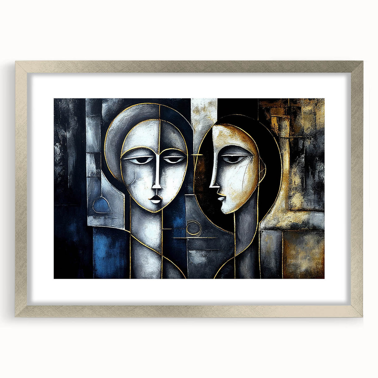 Abstract Faces Living Room Wall Art - Modern Canvas & Framed Prints
