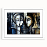 Abstract Faces Living Room Wall Art - Modern Canvas & Framed Prints