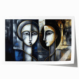 Abstract Faces Living Room Wall Art - Modern Canvas & Framed Prints