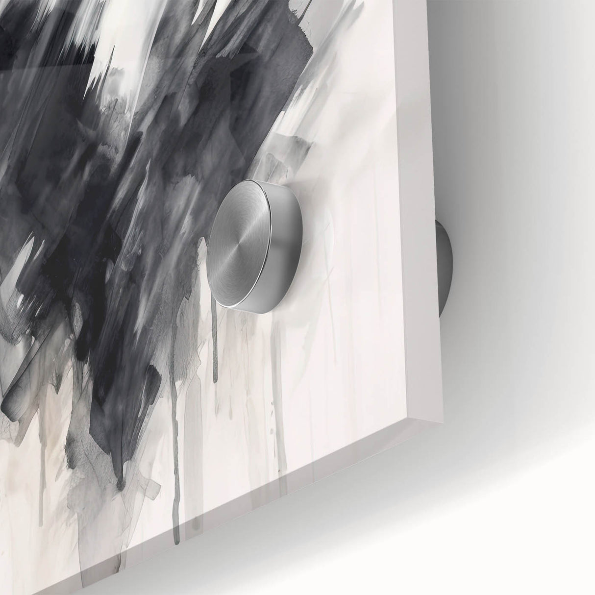 Close-up of an abstract figurative acrylic artwork on glass, showcasing vibrant colors and intricate details, perfect for modern home decor and artistic expression.