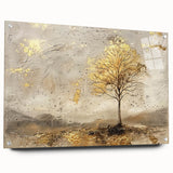 Abstract landscape wall art displayed in a sleek acrylic glass frame, showcasing vibrant colors and intricate textures, ideal for modern home decor.