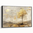 Framed abstract landscape wall art featuring a black side view, showcasing rich colors and modern design elements, perfect for contemporary home décor.