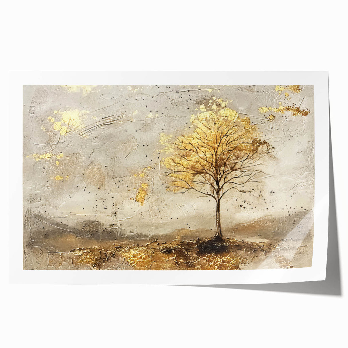 Vibrant abstract landscapes wall art print showcasing rich colors and dynamic shapes, rolled for easy display and shipping in a protective tube. Perfect for modern decor.