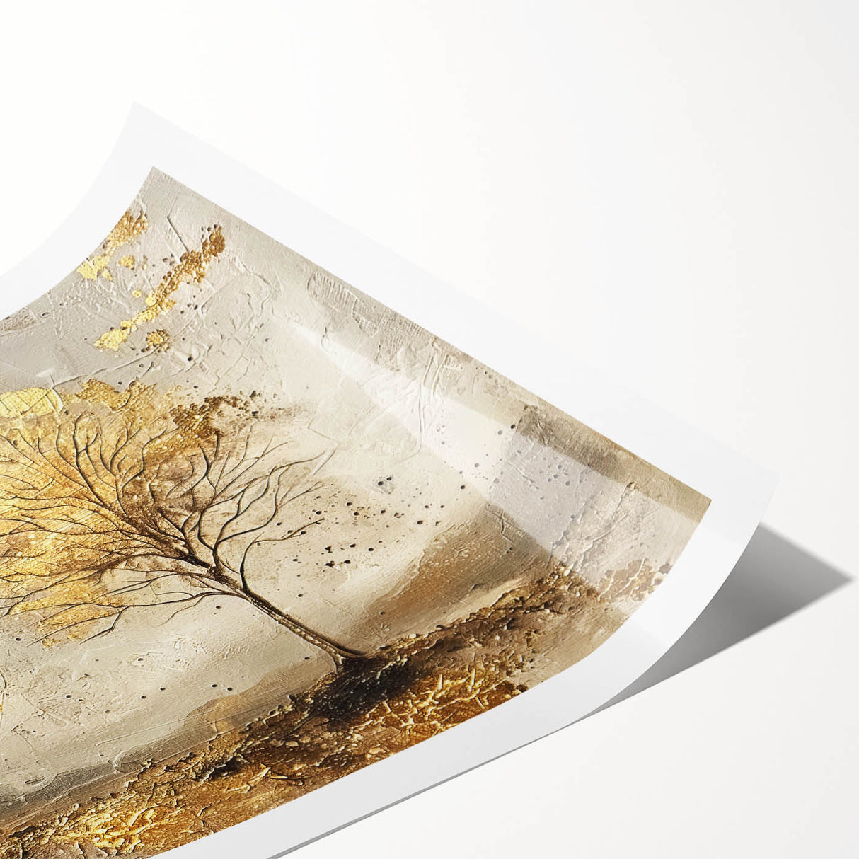 Vibrant abstract landscape wall art print showcasing bold colors and fluid shapes, ideal for modern home decor, rolled and ready for framing.