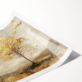 Vibrant abstract landscape wall art print showcasing bold colors and fluid shapes, ideal for modern home decor, rolled and ready for framing.