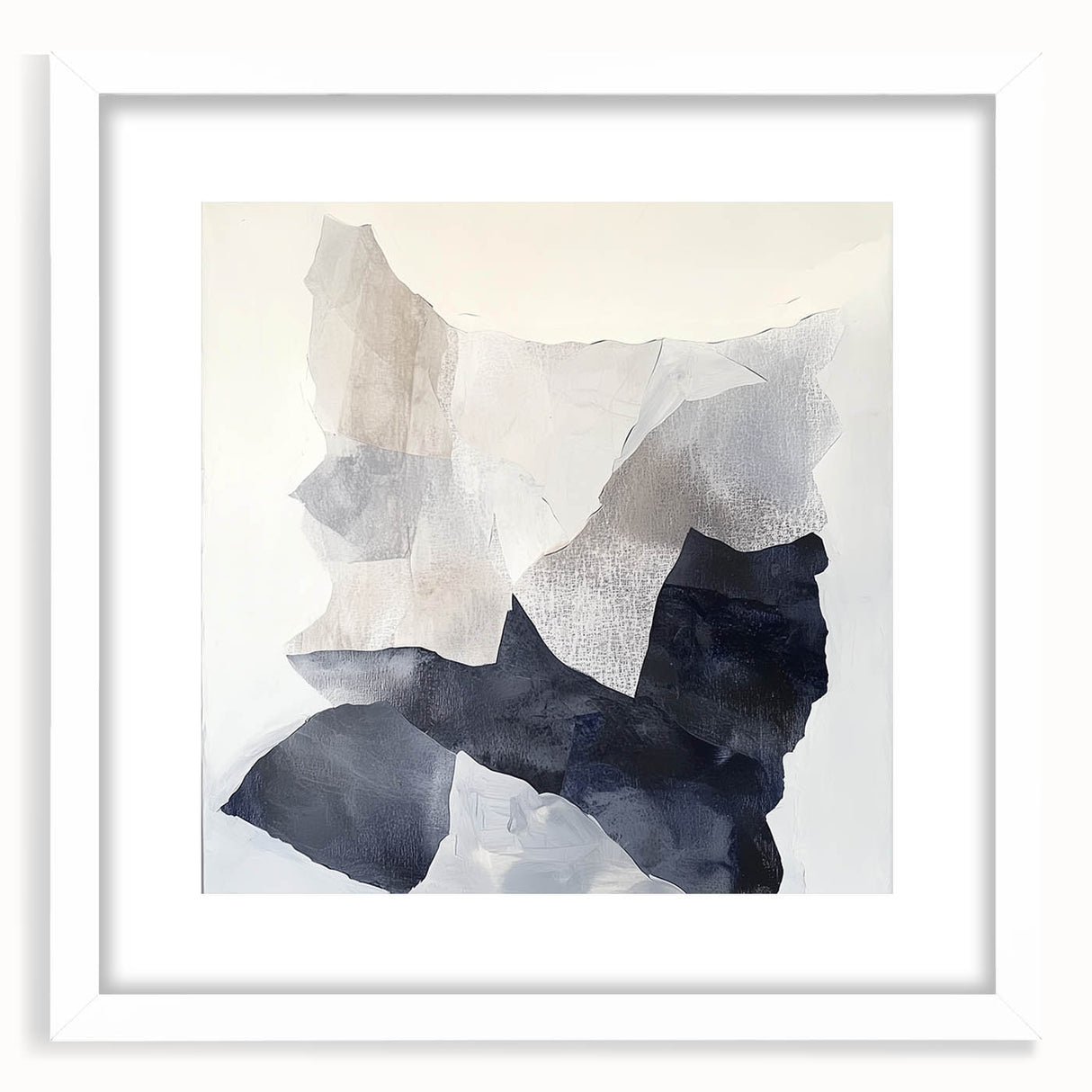 Abstract Art Prints – Neutral Collage in Black, White & Gray