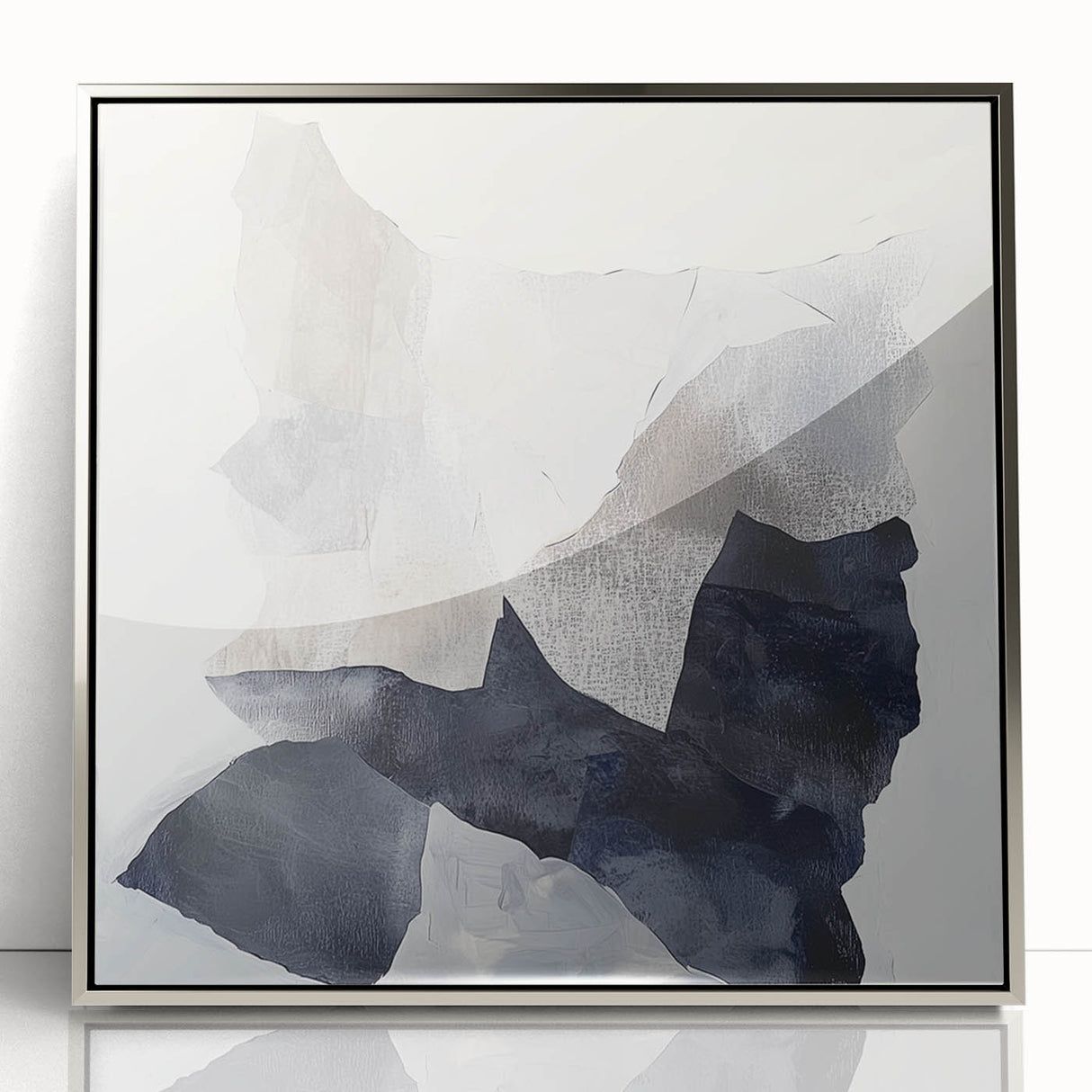 Abstract Art Prints – Neutral Collage in Black, White & Gray