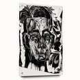 Expressionist Art - Monochrome Portrait in Bold Woodcut Style